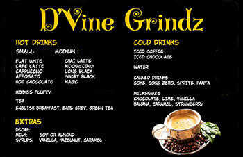 D'Vine Grindz Menu